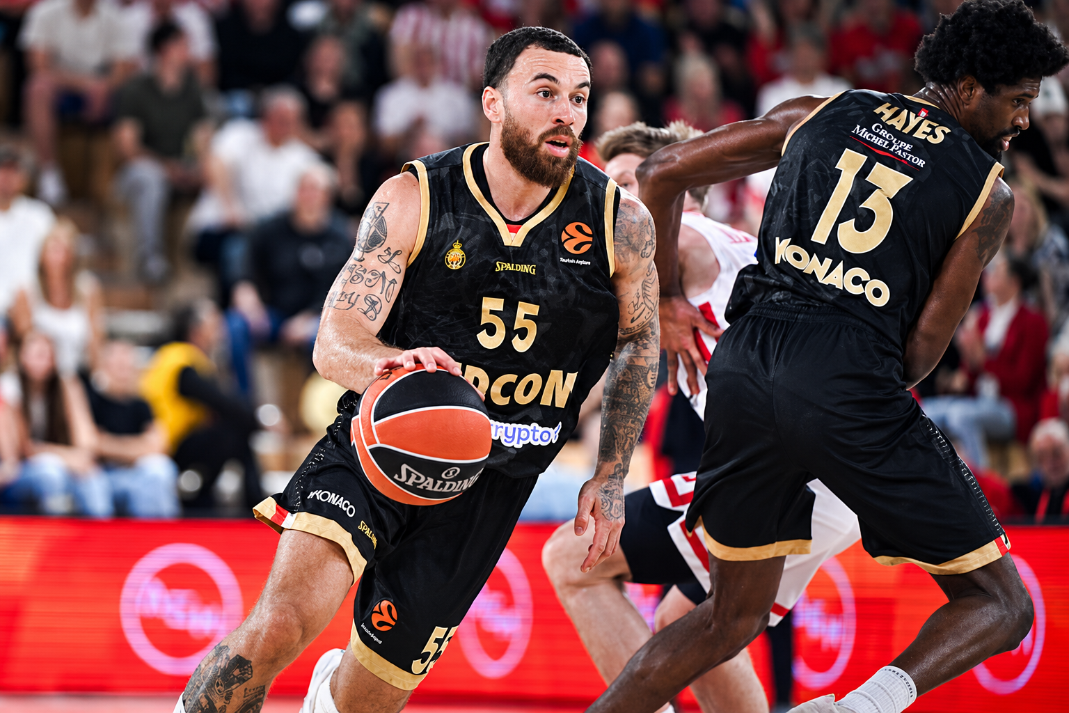 Mike James sous le maillot de l'AS Monaco en EuroLeague