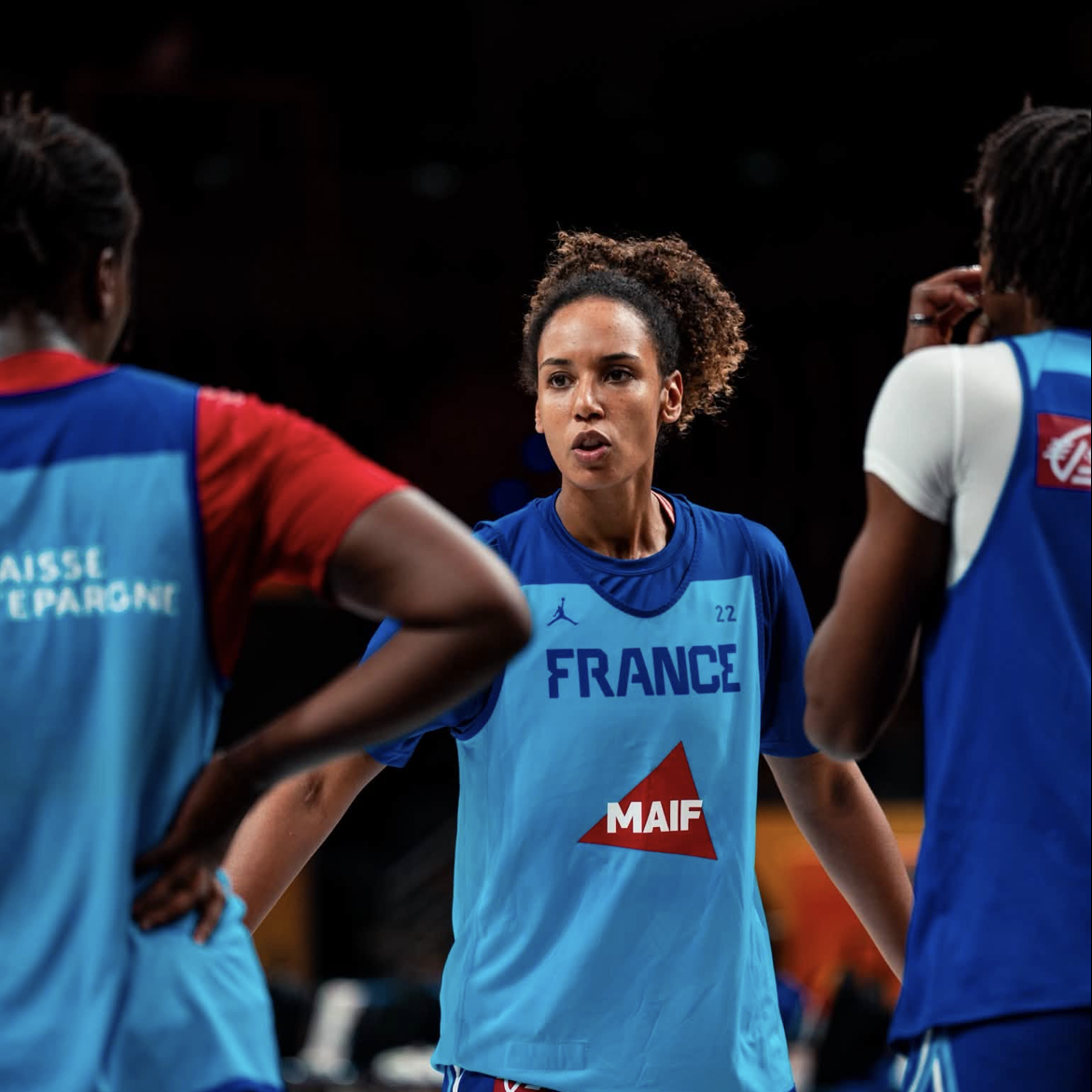 Marième Badiane à l'entraînement avec l'équipe de France